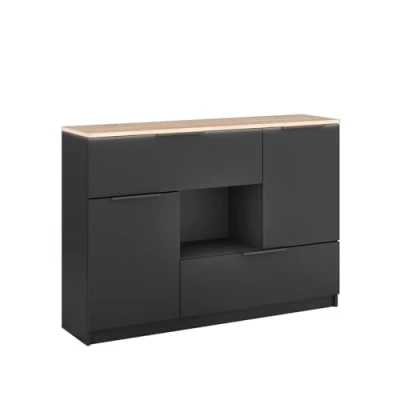 Image de Vicco Sideboard Betti, Anthracite/Sonoma, 120 x 83.6 cm 2X Porte, tiroir et 1x Compartiment Ouvert