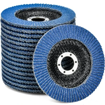 Image de HATANSE 10 Disques Abrasifs à Lamelles Ø 125 mm x 22.2 Grain 60 Meuler pour Enlever Ebavure, Rouille, Polissage, Finition, Bleu