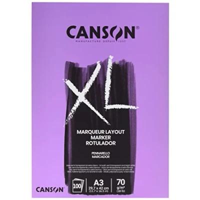 Image de CANSON XL Marker Bloc 100 feuilles de papier blanc semi transparent A3 70g/m²