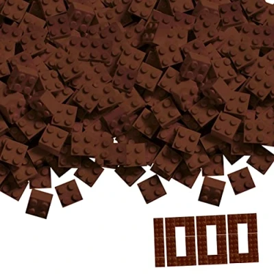 Image de Simba Blox Lot de 1000 Blocs Construction Marron pour Enfants à partir 3 Ans 4 Briques dans Un Carton Haute qualité, entièrement compatibles avec Nombreux Autres Fabricants