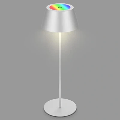 Image de Briloner lampe de table rechargeable RGB 2 en 1, tactile, lumière mobile, LED extérieure, IP44, sans fil, argenté