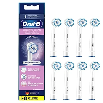 Image de Oral B Sensitive Clean Lot de 8 têtes brosse à dents électrique Pour un nettoyage des en douceur Technologie poils ultra fins