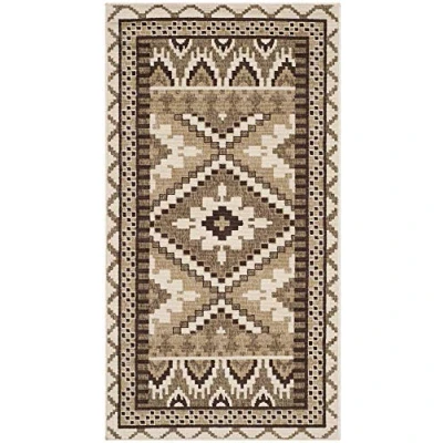 Image de Safavieh Grand Tapis de Salon rectangulaire pour Une Utilisation en intérieur, Polypropylène, Crème/Marron, 90 X 150 cm