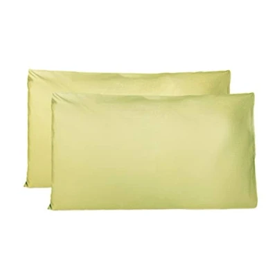 Image de Taie Oreiller 100% Coton 40x80 CM Lot De 2, d&#039;oreiller Rectangulaire Puro avec Fermeture Vert Pomme