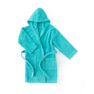 Image de Top Towel Peignoir fille garçon 100% coton Tissu éponge 450 grammes Du 2 au 4 ans Aquamar