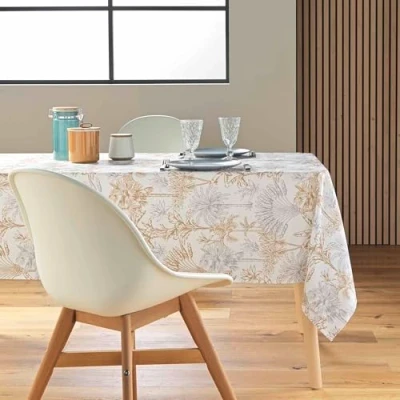 Image de Douceur d&#039;Intérieur Nappe Rectangle (145 x 240 cm) Canarie Naturel, Polyester Imprimé