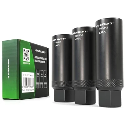Image de HASKYY Clé de Bougie d&#039;allumage Jeu Douilles 3/8&quot; hexagonales préchauffage 3 pces SW 14 16 18 mm Outil