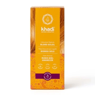 Image de khadi blond SOLEIL Coloration Végétale, d&#039;un miel à un intensément ensoleillé, 100% naturel, vegan et sans ingrédients synthétiques, Cosmétiques naturels certifiés, 100g