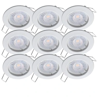 Image de Oktaplex Lighting Sedan Lot de 9 spots LED encastrables avec module 4,8 W 4000 K 230 V 380 lm Blanc chaud 110 Spot Diamètre des trous: 60 mm