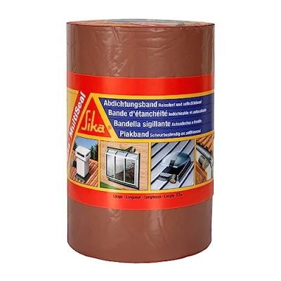 Image de Sika Bande d&#039;étanchéité autocollante pour la réparation de toiture/gouttière Multiseal Terre Cuite Multisupports Résistant aux UV/Déchirure Pose facile Peut être peint 225mm x 10m