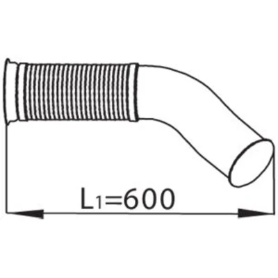Image de DINEX 68090 Tuyau d&#039;échappement 600, 690 avant 255 135 SCANIA: 4 series, P,G,R,T series