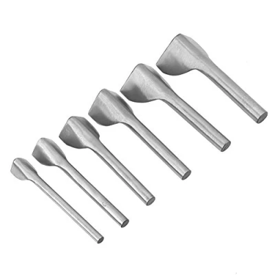 Image de Oumefar Outil de poinçon d&#039;artisanat en cuir 6 pièces ensemble creux forme V trou pour bandes montre ceintures papier plastiques Holepunch