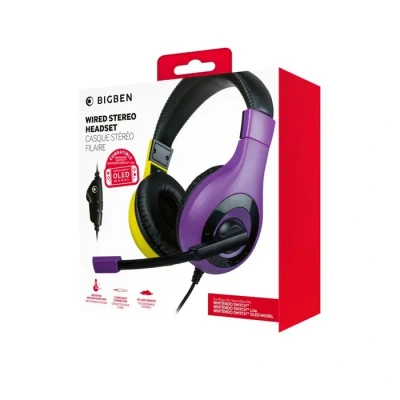 Image de Casque stéréo Gaming pour Nintendo Switch™ bicolore, avec microphone orientable et détachable
