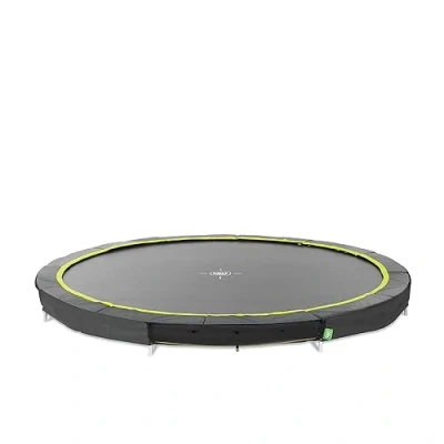 Image de EXIT TOYS Trampoline Enterré Silhouette Sports ø366cm Rond Semi Extérieur A Partir de 14 Ans Système Protection des Pieds Inclus Bonne Puissance Saut Noir