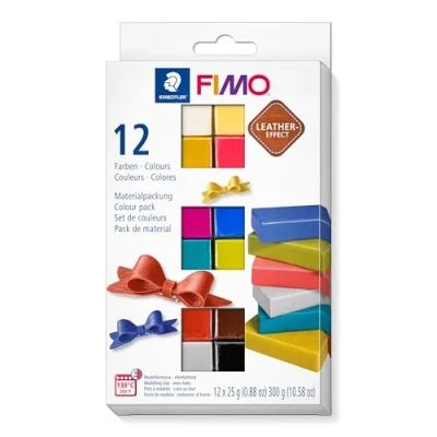 Image de STAEDTLER Fimo® leather effect Set 12 pains pâte à modeler 25 Grammes Effet cuir assortis 8013 C12 2