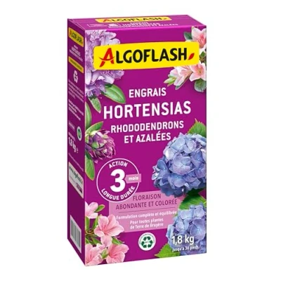 Image de Algoflash Engrais Hortensias, Rhododendrons, Azalées, Action prolongée 1,8 kg