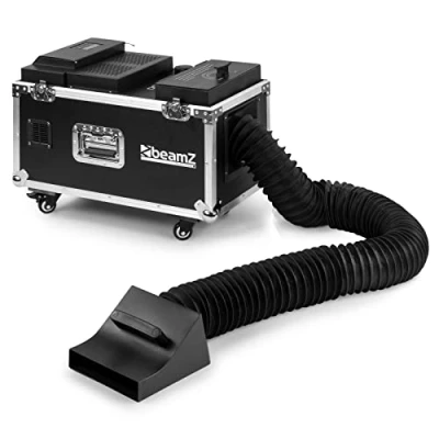 Image de BeamZ LF1500 Machine à Fumée Lourde Professionnelle DMX, Technologie Ultrason, Parfait pour Mariages, Soirées et Évènements, Diffusion en Continu, avec Flightcase