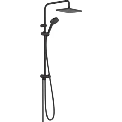 Image de hansgrohe colonne de douche économie d&#039;eau Vernis Shape (EcoSmart), sans robinetterie, pour la renovation, tête 230 x 170 mm avec 1 jet, noir mat, 26289670