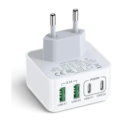 Image de Chargeur USB C, 40W 4 Port Prise USBC Rapide Pro Max X XS XR 8 7 6S Plus Mini SE, iPad, Samsung Galaxy