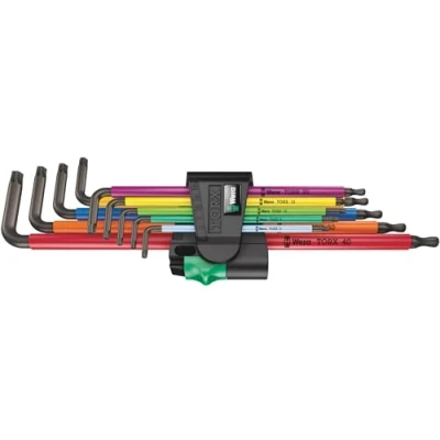 Image de Wera 05024480001 967/9 TX XL 1 Jeu de clés mâles coudées Torx, 9 Pièces, Multicolore