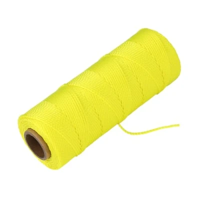 Image de Goldblatt Cordeau de Maçon en Nylon Tressé Robuste #18 x 153 m Fluorescente Jaune Résistant aux intempéries, à l&#039;traction et l&#039;usure Fil pour Pavage Alignement
