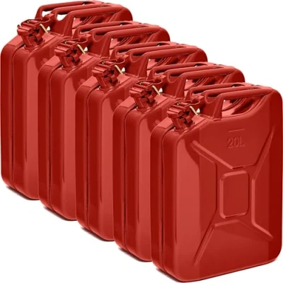 Image de BW® Jerricane en métal 5 x 20 l Rouge RAL 3000 Certifié TÜV et homologation ONU Fabriqué Europe