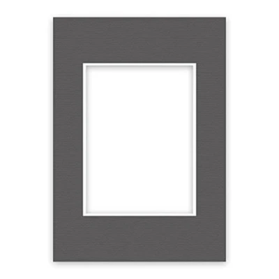 Image de nielsen Conservation Passepartout carton 2,2 mm format extérieur 21x29,7 cm (DIN A4) pour d&#039;image 13x18 gris graphite (gris foncé) surface structurée