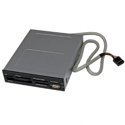 Image de StarTech.com Lecteur de cartes mémoire interne 3,5 pouces avec port USB 2.0 Multicartes 22 en 1 Noir Neuf
