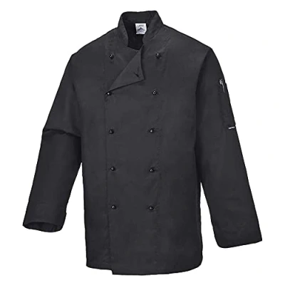 Image de Portwest Herren C834 Somerset Kochjacke, Schwarz, S EU