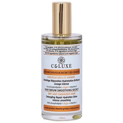 Image de Sérum CHEVEUX lissant : SECS et ABIMÉS. Argan, phospholipides, kératine thermo protect, vegan, sans silicone, Spray 50ml