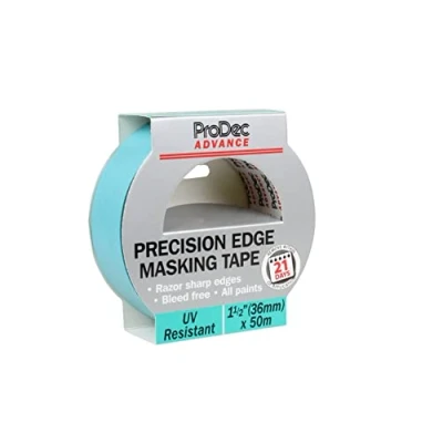 Image de ProDec Advance Ruban de masquage UV Precision Edge 36 mm x 50 m multi surfaces résistant aux pour des lignes nettes sans coulure peinture intérieures et extérieures