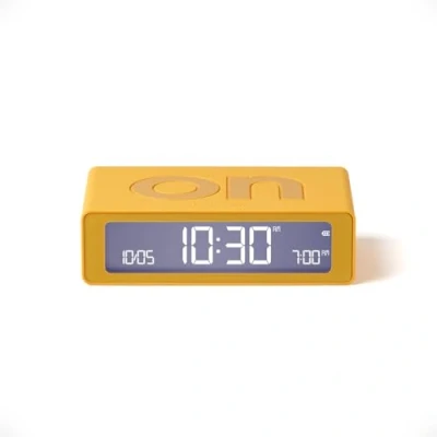 Image de LEXON Flip Mini réveil Matin de Voyage, Horloge numérique LED on/Off à luminosité réglable, Rechargeable et Tactile, idéal comme Chevet Jaune