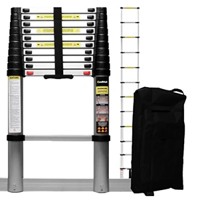 Image de CRAFTFULL Échelle télescopique en Aluminium CF 101B Capacité de Charge 3 kg Protection des Doigts à déploiement Sac Transport (3,8 mètres Soft Close)