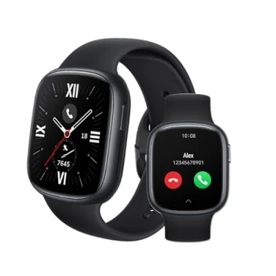 Image de HONOR Watch 4 Montre Connectée, Bluetooth Calling, 1.75&quot; AMOLED, GPS, 14 Jours D&#039;autonomie, Spo2, Fréquence Cardiaque et Moniteur de Stress, 5ATM Smartwatch, Compatible avec Android iOS, Noir