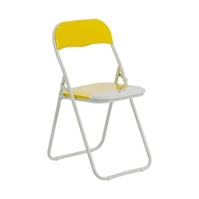 Image de Chaise pliante rembourrée pour le bureau jaune/blanc