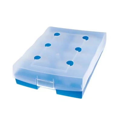 Image de HAN 9987 643, boîte d&#039;archivage CROCO DUO pour 2.200 fiches DIN A8 horizontal avec index alphabétique A Z et 8 séparateurs, bleu translucide