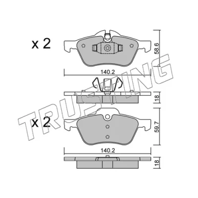 Image de TRUSTING 571.0 Jeu de plaquettes frein préparé pour indicateur d&#039;usure MINI: 3/5 portes, Cabriolet