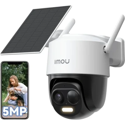 Image de Imou 3K Caméra Surveillance WiFi Exterieure sans Fil Solaire avec Batterie 5000mAh, Exterieur 360 PTZ, 2.4GHz, Détection de Personnes/Véhicules, Vision Nocturne Couluer,IP65,Mode Privé