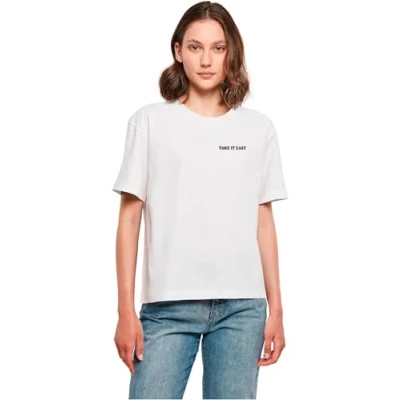 Image de Miss Tee Mst337 take It Easy Flowers T Shirt, Blanc, XS Femmes
