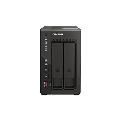 Image de Qnap TS 253E 8G, 2 Bay NAS (processeur Intel® Celeron® J6412 4 core/4 thread Turbo jusqu&#039;à 2,6 GHz, double 2,5 GbE) To avec disques durs WD RED Plus