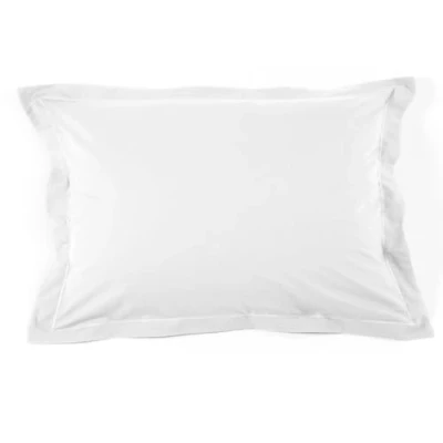 Image de Duquennoy &amp; Lepers Taie d&#039;oreiller Volant Plat 50 x 70 Blanc Percale 80 Fils uni