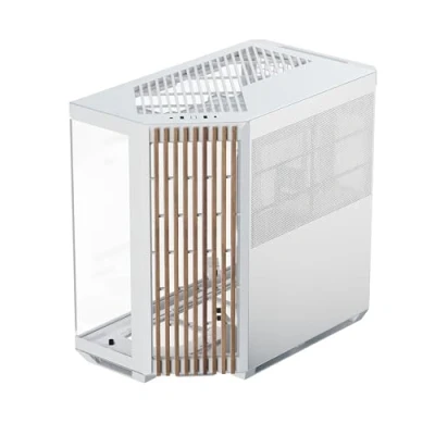 Image de APNX V1 Boîtier PC ATX à double chambre flux d&#039;air moyen, panneaux en verre panoramiques, 10 emplacements pour ventilateurs, support de radiateur 360 mm, prise angulaire 16 cm x 2,