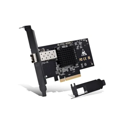 Image de 10Gb SFP PCI e Network Card, Intel 82599(X520 DA1) Controller, 10Gbps Ethernet Adapter, 10Gbe SFP+ Port, 10G NIC Support Windows/Windows Server/VMware