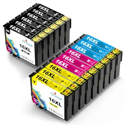 Image de Q image 16XL Ink Cartridge Compatible with Epson for Workforce WF 2510 2630 2750 2760 2660 2530 2540 (6 Black 3 Cyan Magenta Yellow)