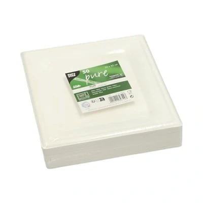 Image de PAPSTAR 50 assiettes en canne à sucre pure non divisée Ø 26 cm · 2 Blanc
