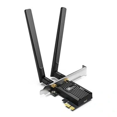 Image de TP Link WiFi 6 Carte PCIe AX3000, Archer TX55E, Adaptateur Bi bande Bluetooth 5.3 avec 2 antennes multidirectionnelles, Intel Wi Fi , Ideal pour Gaming