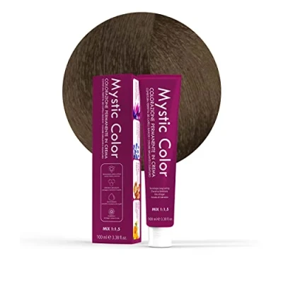 Image de Mystic Color, Coloration Cheveux, Formule Enrichie en Huile d&#039;Argan et Calendula, Crème Colorante Permanente Longue Durée, Blond Foncé Intense 6.0, 100 ml