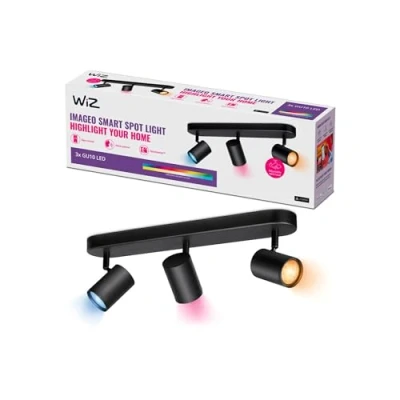 Image de WiZ Spots Connecté Wi Fi couleur IMAGEO 3x5W 2200 6500K, Noir, fonctionne avec Alexa, Google Assistant et Apple HomeKit
