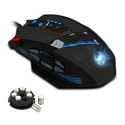 Image de zelotes Souris Gamer Filaire,Souris Gaming Ergonomique,12 Boutons Programmables,4000DPI Ordinateur,Souris Filaire Optique USB,Souris de Jeu pour PC,Mac