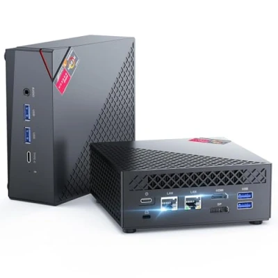 Image de NiPoGi AM06 Pro Mini PC, АMD Ryzen 7 5800U(8C/16T, 4,40 GHz), 16Go DDR4 512Go M.2 SSD Ordinateur de Bureau, AMD Radeon Graphics 2000 MHz, WiFi 6/Double LAN/VESA Supporté/4K Triple écran Tour PC